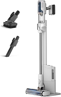 Test et avis complet sur le Shark Clean & Empty, aspirateur sans fil, vidage automatique, aspirateur anti-emmêlement avec accessoires pour animaux et suceur plat, autonomie 40 min, station de chargement, blanc-bleu, BU3521EU