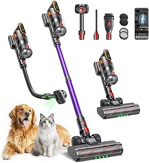 Test et avis complet sur le Fieety 50kPa-600W Aspirateur Balai sans Fil, 65Min Aspirateur sans Fil Puissant avec Brosse pour Animaux Tuyau Recharge Murale Mode Automatique Parfumé pour Poils d’Animaux Tapis Sols Durs et Voiture