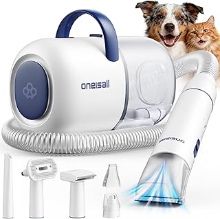 Test et avis complet sur le oneisall Aspirateur poil de chien, Professionnelle Tondeuse Chien, 15000 Pa Aspirateur Poil de Chien Chat avec 6 Outils de Toilettage, 2L Silencieuse Ultra-Récipient pour Poil Long Epais(2L)